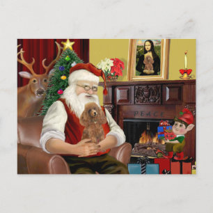 Cartes Pour Fêtes Annuelles Jouet d'abricot de père Noël/Min. Caniche