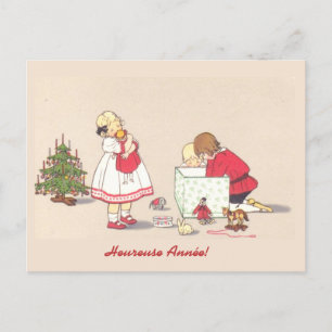 Cartes Pour Fêtes Annuelles Jouet de Noël pour fille de cadeau vintage