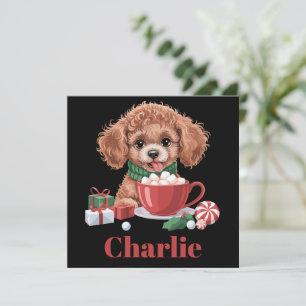 Cartes Pour Fêtes Annuelles Jouet personnalisé nom Toy Poodle Amoureux des chi