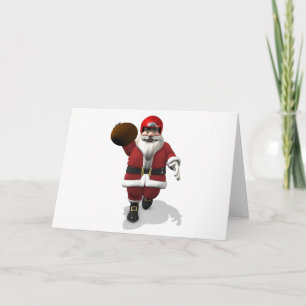 Cartes Pour Fêtes Annuelles Joueur américain de football du Père Noël