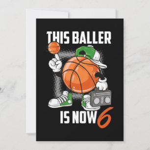 Cartes Pour Fêtes Annuelles Joueur de basketball 6 Anniversaire Fundy 6 Annive