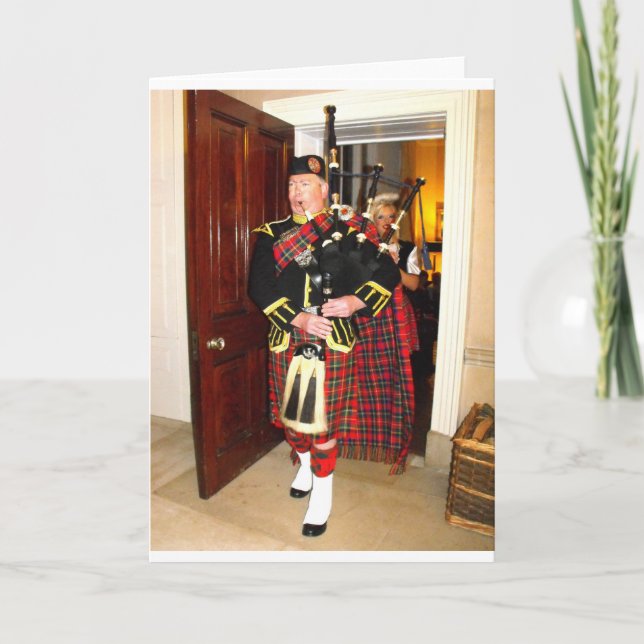 Cartes Pour Fêtes Annuelles Joueur de cornemuse (Devant)