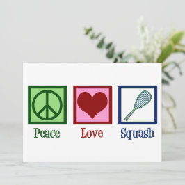 Cartes Pour Fêtes Annuelles Joueur de squash Peace Love Noël