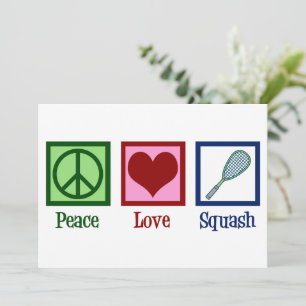 Cartes Pour Fêtes Annuelles Joueur de squash Peace Love Noël