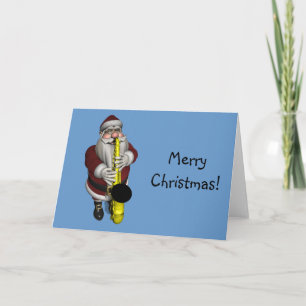 Cartes Pour Fêtes Annuelles Joueur du Saxophone du Père Noël
