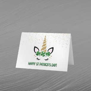 Cartes Pour Fêtes Annuelles Jour de la Saint Patrick de Shamrock vert or Unico