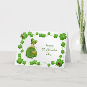 Cartes Pour Fêtes Annuelles Jour de la Saint Patrick Green Girl Shamrock