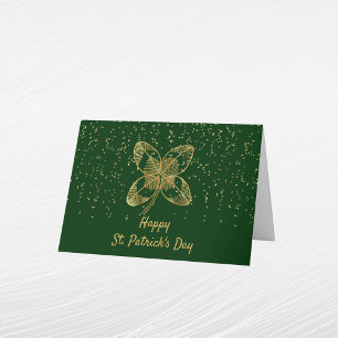 Cartes Pour Fêtes Annuelles Jour de la Saint Patrick shamrock Gold Confetti