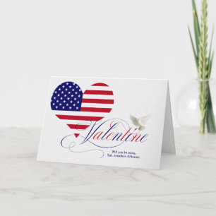 Cartes Pour Fêtes Annuelles Jour de la Saint-Valentin militaire Coeur du drape