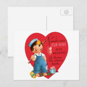 Cartes Pour Fêtes Annuelles Jour de la Saint Valentin vintage, Coeurs de Pêche