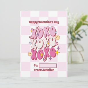 Cartes Pour Fêtes Annuelles Jour de la Saint Valentin XOXO, À damiers Motif