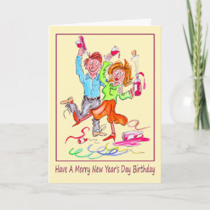 Cartes Pour Fêtes Annuelles Jour de l'An Anniversaire Dessin de couple