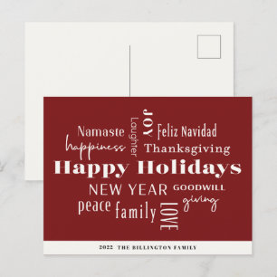 Cartes Pour Fêtes Annuelles Jour de l'année Beaucoup de salutations Bourgogne