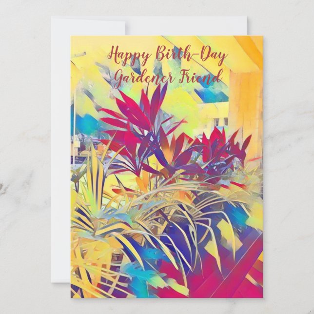 Cartes Pour Fêtes Annuelles Jour de naissance botanique Gardener Ami Aquarelle (Devant)