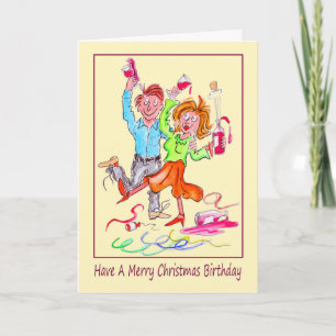 Cartes Pour Fêtes Annuelles Jour de Noël Anniversaire Dessin de couple
