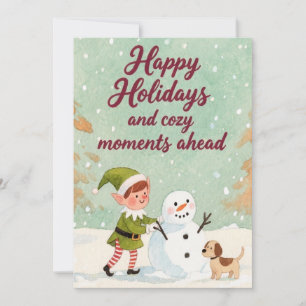 Cartes Pour Fêtes Annuelles Jour de Noël tiré à la main Snowman