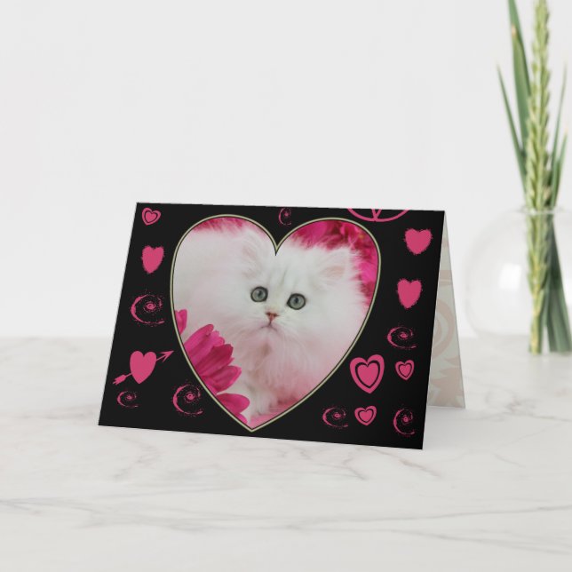 Cartes Pour Fêtes Annuelles Jour de Valentines précieux de chats de chatons (Devant)