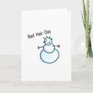 Cartes Pour Fêtes Annuelles Jour des cheveux mauvais Snowman
