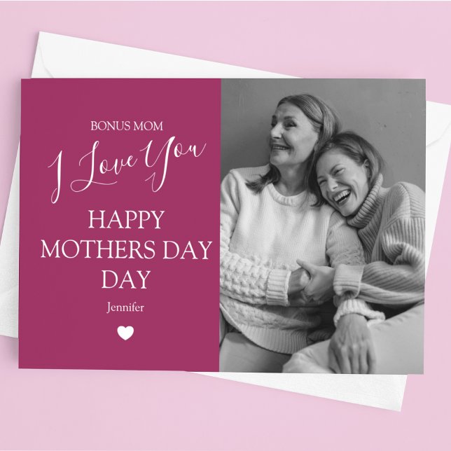 Cartes Pour Fêtes Annuelles Jour des mères de Magenta Photo (Créateur téléchargé)