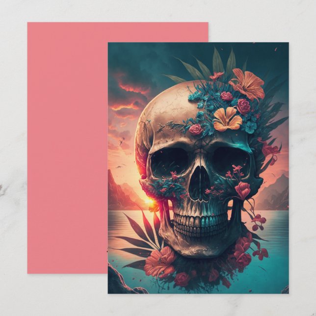 Cartes Pour Fêtes Annuelles Jour des morts  (Devant / Derrière)