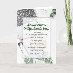 Cartes Pour Fêtes Annuelles Jour des Professionnels de l'Administration de Nom