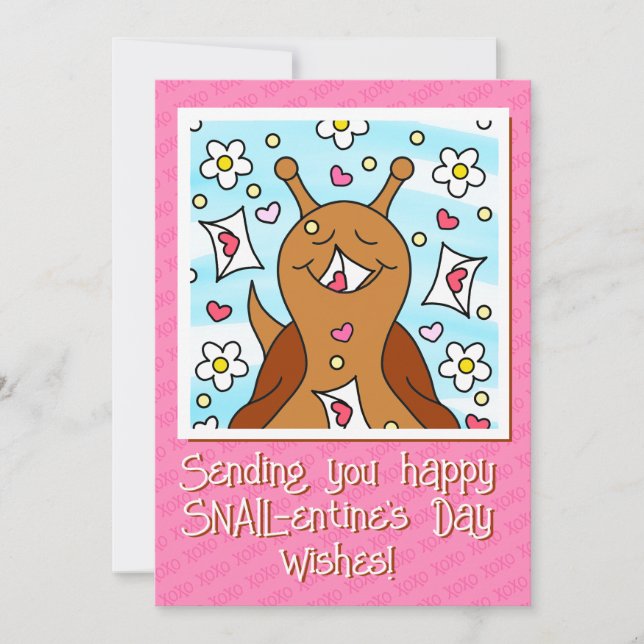 Cartes Pour Fêtes Annuelles Jour des Valentines aux escargots | (Devant)
