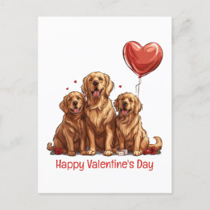 Cartes Pour Fêtes Annuelles Jour des Valentines Chien d'or