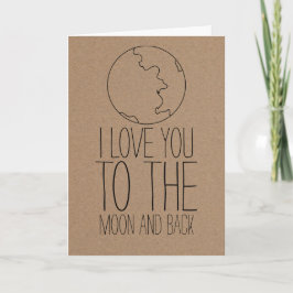 Cartes Pour Fêtes Annuelles Jour des Valentines de la lune rustique Kraft