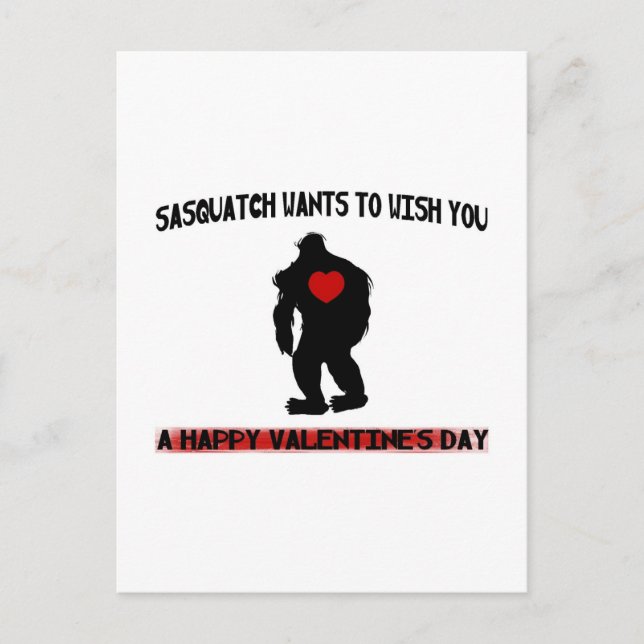 Cartes Pour Fêtes Annuelles Jour des Valentines de Sasquatch (Devant)