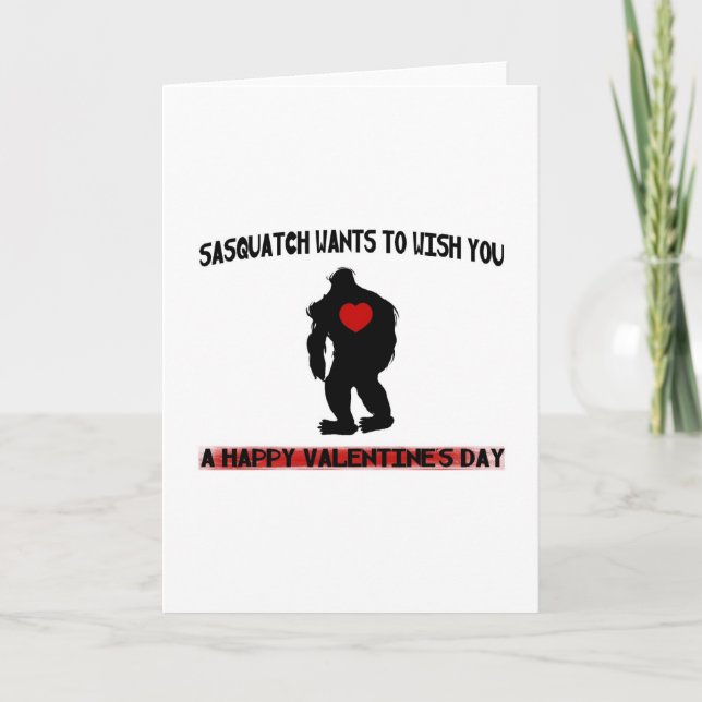 Cartes Pour Fêtes Annuelles Jour des Valentines de Sasquatch (Devant)