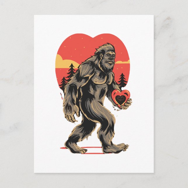 Cartes Pour Fêtes Annuelles jour des valentines du coeur de bigfoot (Devant)