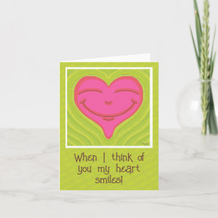 Cartes Pour Fêtes Annuelles Jour des Valentines du Coeur Rose et Souriant