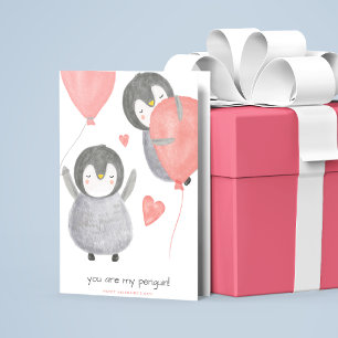 Cartes Pour Fêtes Annuelles Jour des Valentines du Pingouin mignon
