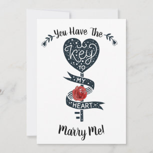 Cartes Pour Fêtes Annuelles Jour des Valentines Épouser ma proposition Clé de