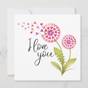 Cartes Pour Fêtes Annuelles Jour des Valentines florales Je t'aime