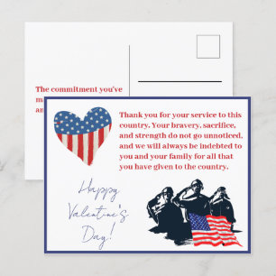 Cartes Pour Fêtes Annuelles Jour des Valentines patriotique Armée de soldat mi
