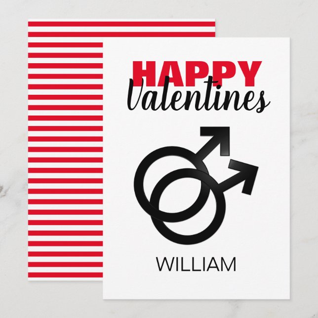 Cartes Pour Fêtes Annuelles Jour des Valentines rouges modernes (Devant / Derrière)