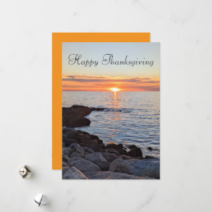 Cartes Pour Fêtes Annuelles Jour du bon thanksgiving Photo du coucher du solei