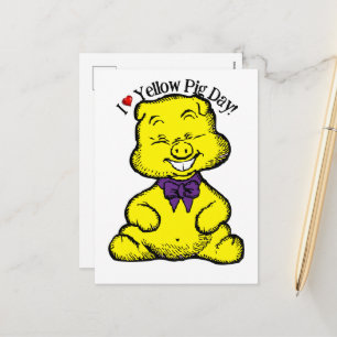 Cartes Pour Fêtes Annuelles Jour du Cochon Jaune