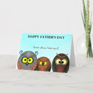 Cartes Pour Fêtes Annuelles Jour du père des hiboux