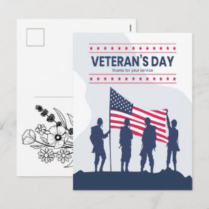 Cartes Pour Fêtes Annuelles Jour du Souvenir Hommage aux Vétérans Drapeau Amér