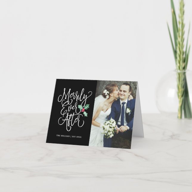 Cartes Pour Fêtes Annuelles Jour férié après Mariage photo de vacances plié (Devant)