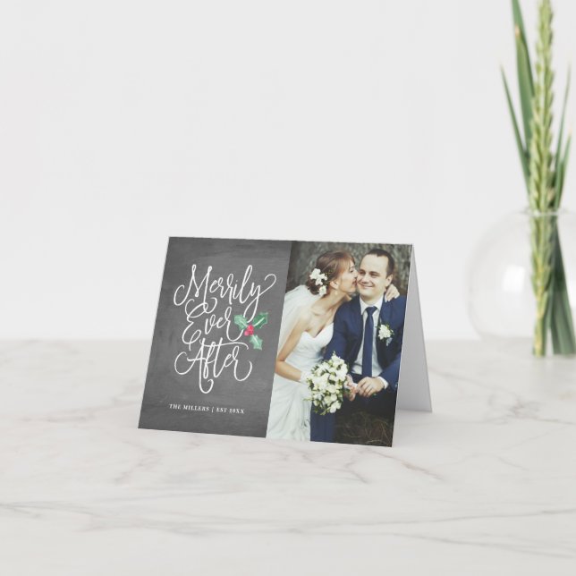 Cartes Pour Fêtes Annuelles Jour férié après Mariage photo de vacances plié (Devant)