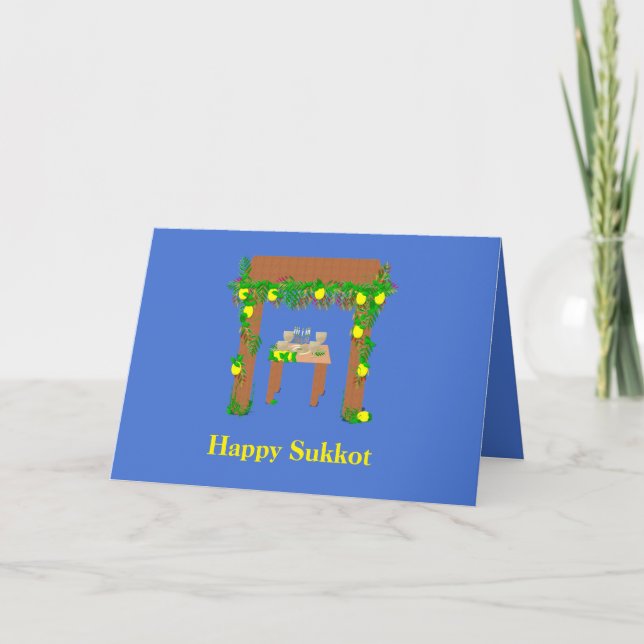 Cartes Pour Fêtes Annuelles jour spécial Joyeux Sukkot (Devant)