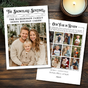 Cartes Pour Fêtes Annuelles Journal Famille année en revue Photo Noël
