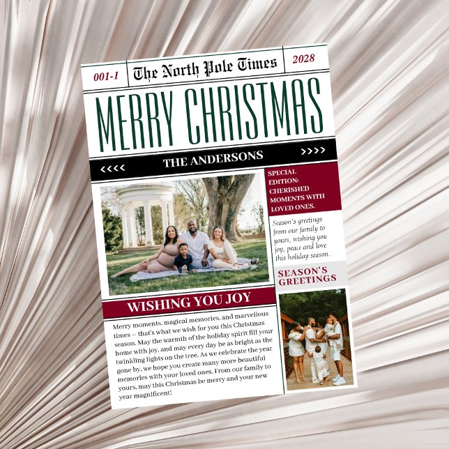 Cartes Pour Fêtes Annuelles Journal personnalisé du Pôle Nord Noël Photo (Créateur téléchargé)