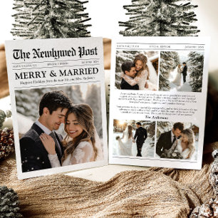 Cartes Pour Fêtes Annuelles Journal unique Joyeux et Marié Photo Noël