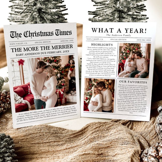 Cartes Pour Fêtes Annuelles Journal Unique Plus le Merrier Baby Christmas (Créateur téléchargé)