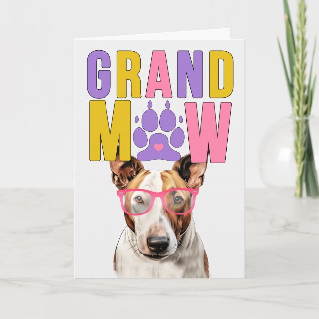 Cartes Pour Fêtes Annuelles Journée Grand-Parents Grand-MAW Bull Terrier Grand (Devant)