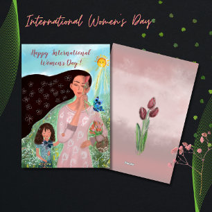 Cartes Pour Fêtes Annuelles Journée internationale de la femme avec une petite